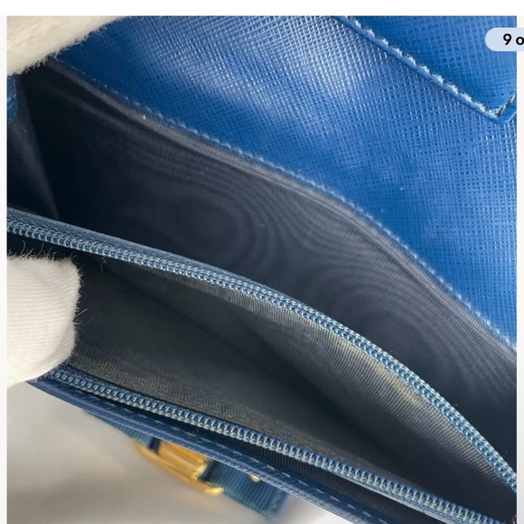 AUTHENTIC SALVATORE FERRAGAMO NAVY BLUE Long Wallet W/Gold Hardware. - Picture 8 of 16